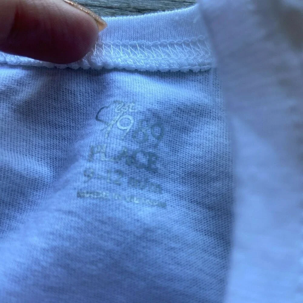 The Children's Place Girls Top Size 9-12‎ Months Camera Loves Tee Glitter White